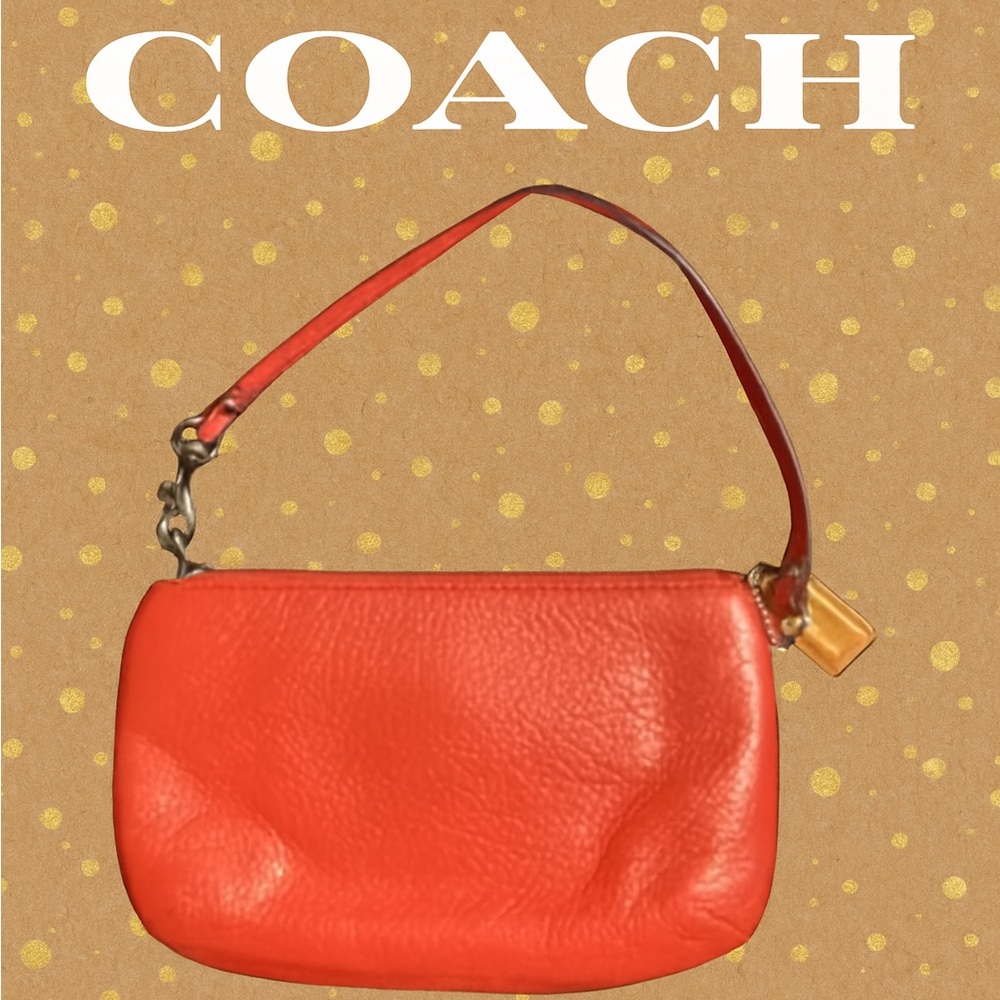 COACH Park Leather Medium Wristlet | Red & Silver | NWOT | MSRP $110 | 9” x 5” - Picture 2 of 6